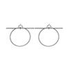 Schleife Medium Rund Hohl Dekoration Anker Kette Silber Ohrringe Unisex Ohrringe H114504B-00