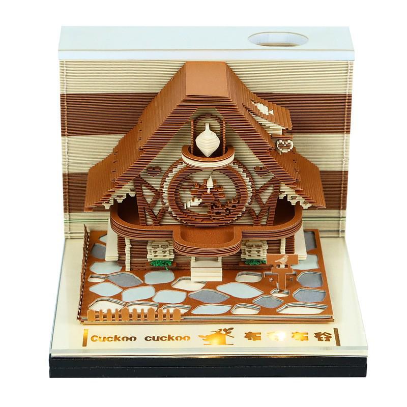 "2025 3D-Papierskulpturenkalender: Kreative Haftnotizen und Baumhaus-Dekorationen"