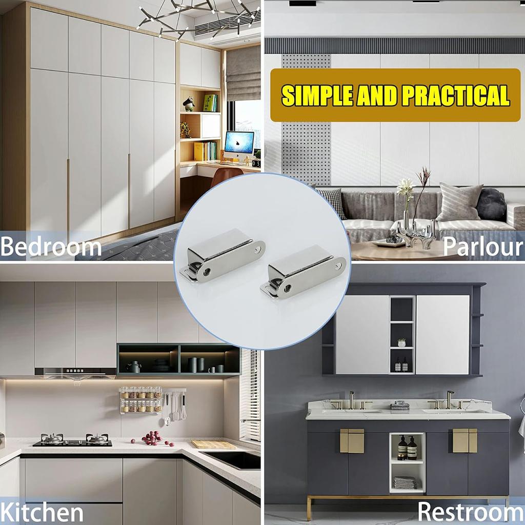 Mini Cabinet Magnetic Catch,Door Catch with Strong Magnetic for Cabinet,Stainless Steel for Cupboard Drawer Kitchen Wardrobe
