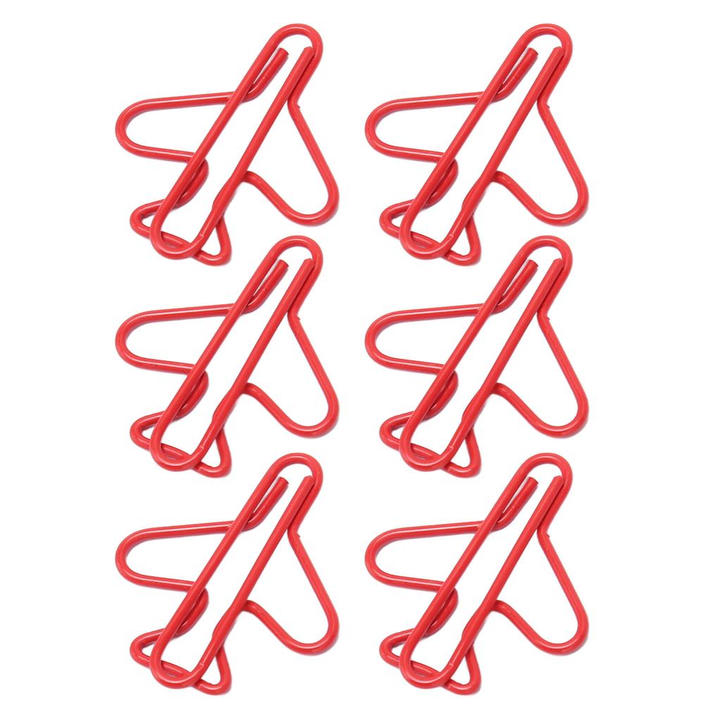 100pcs Airplane Shaped Paper Clips Rust Prevention Plating Process Cute Paper Clip for Scrapbooking Card Making