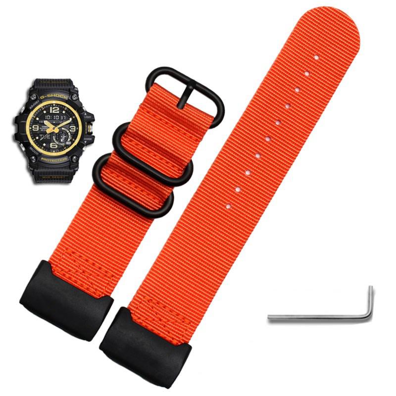 

Нейлоновый ремешок для часов для Casio G-SHOCK Modified Small Mud King GG-1000 GWG-100 GSG-100 Канвасовый ремешок для часов Черный Хаки Браслет 24mm