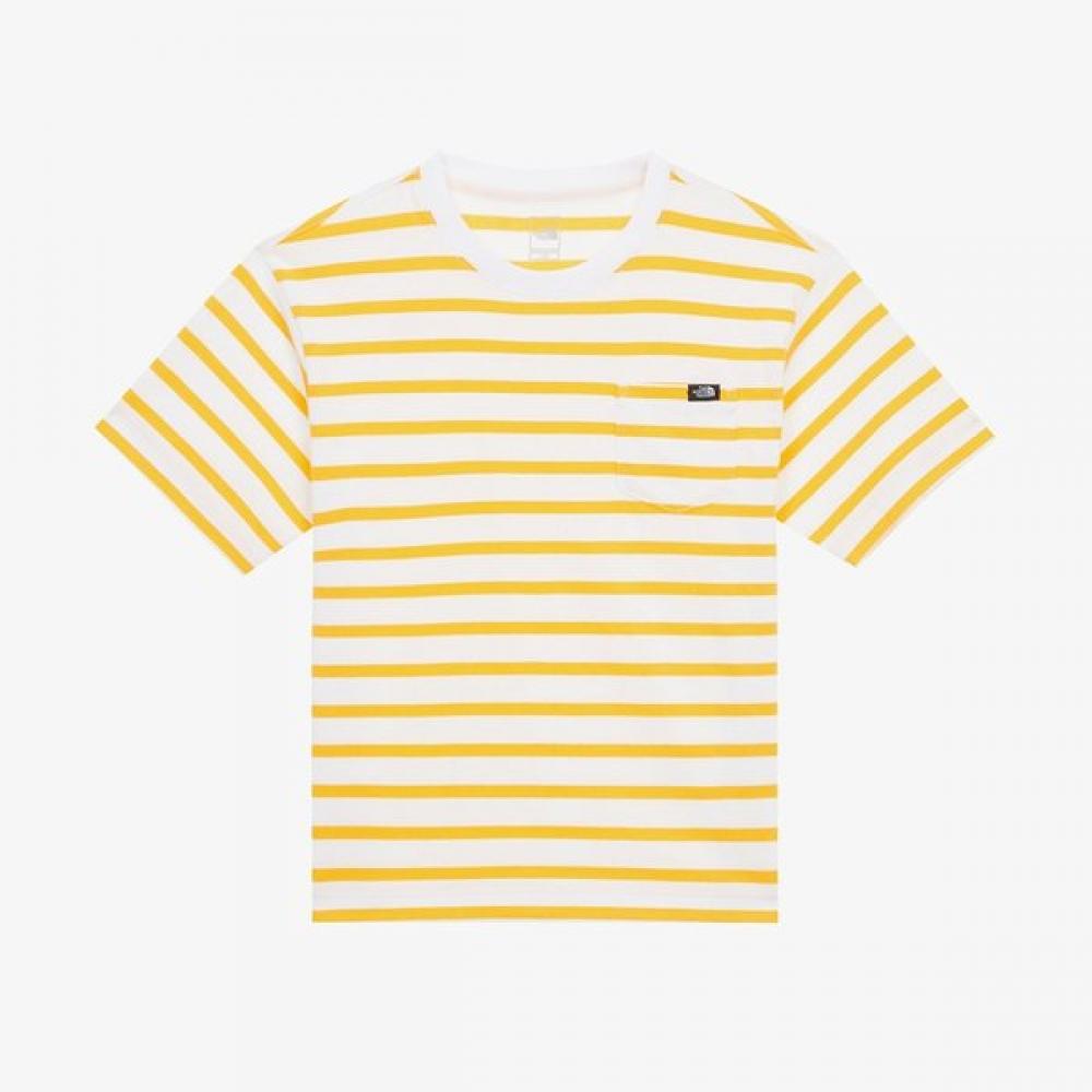 The North Face Kids Glen Stripe Short Sleeve Round Tee Yellow Nt7ur01t YELLOW/100