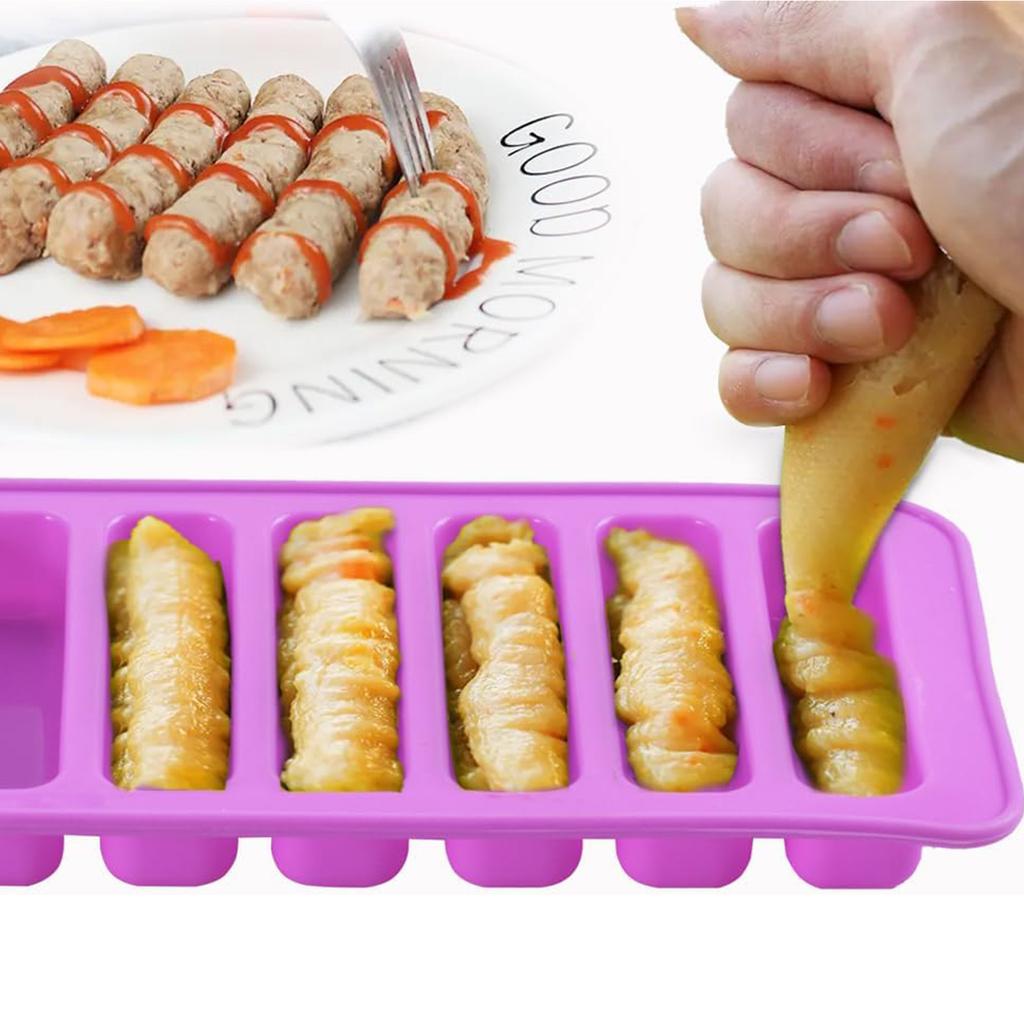 Finger Shaped Silicone Molds, 10-Cavities Rectangle Chocolate Bar Mold for Croquette, Dog Treats, Crayons, Ice Cubes