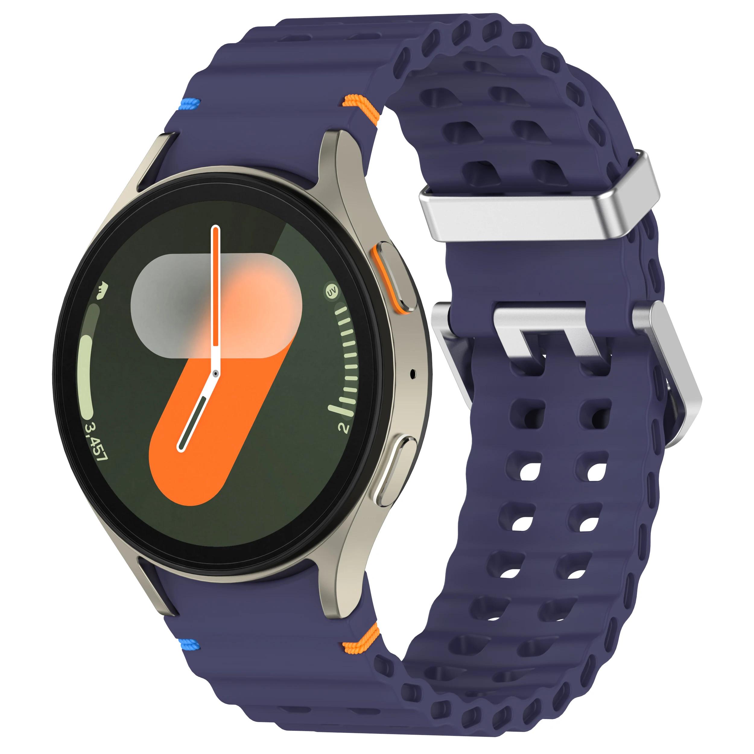 

Спортивный ремешок для Samsung Galaxy Watch 7 FE 6 4/Classic 5/pro 40 44 43 47 45 мм Силиконовый браслет для Galaxy 6 5 4 Без зазоров Galaxy Watch 7 40 44