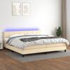 VidaXL Slatted Bed Base with Mattress and LED, Upholstered Bed, Double Bed, Adult Bed for Interior Bedroom, 3133186