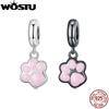925 Sterling Silver Black Gold Mini Cat Paw Charms Pendant Animal Bead For Women Fit DIY Bracelet Necklace Jewelry Making
