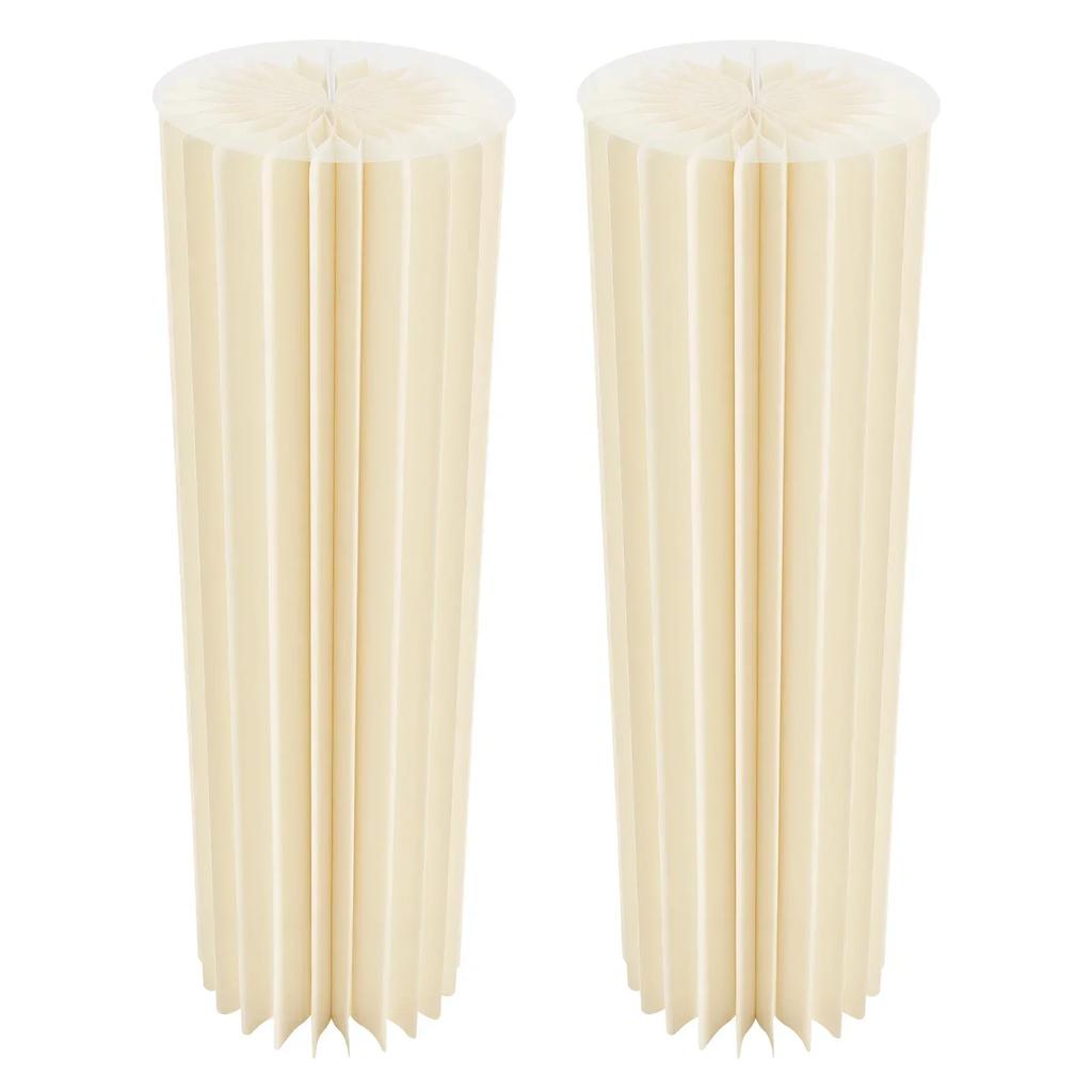2-piece Wedding Cardboard Flower Column Vases, Foldable Cylindrical Base Vases with Acrylic Plate, Cylindrical Display