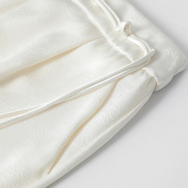 Жаккардовые широкие брюки из ледяного шелка — фото 9