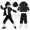 Kinder Dans Kostuum Set Pailletten Jas Broek Handschoenen Hoed Optreden Outfit voor Jongens Meisjes Podium Show Tapdans Jazz Dans Outfit
