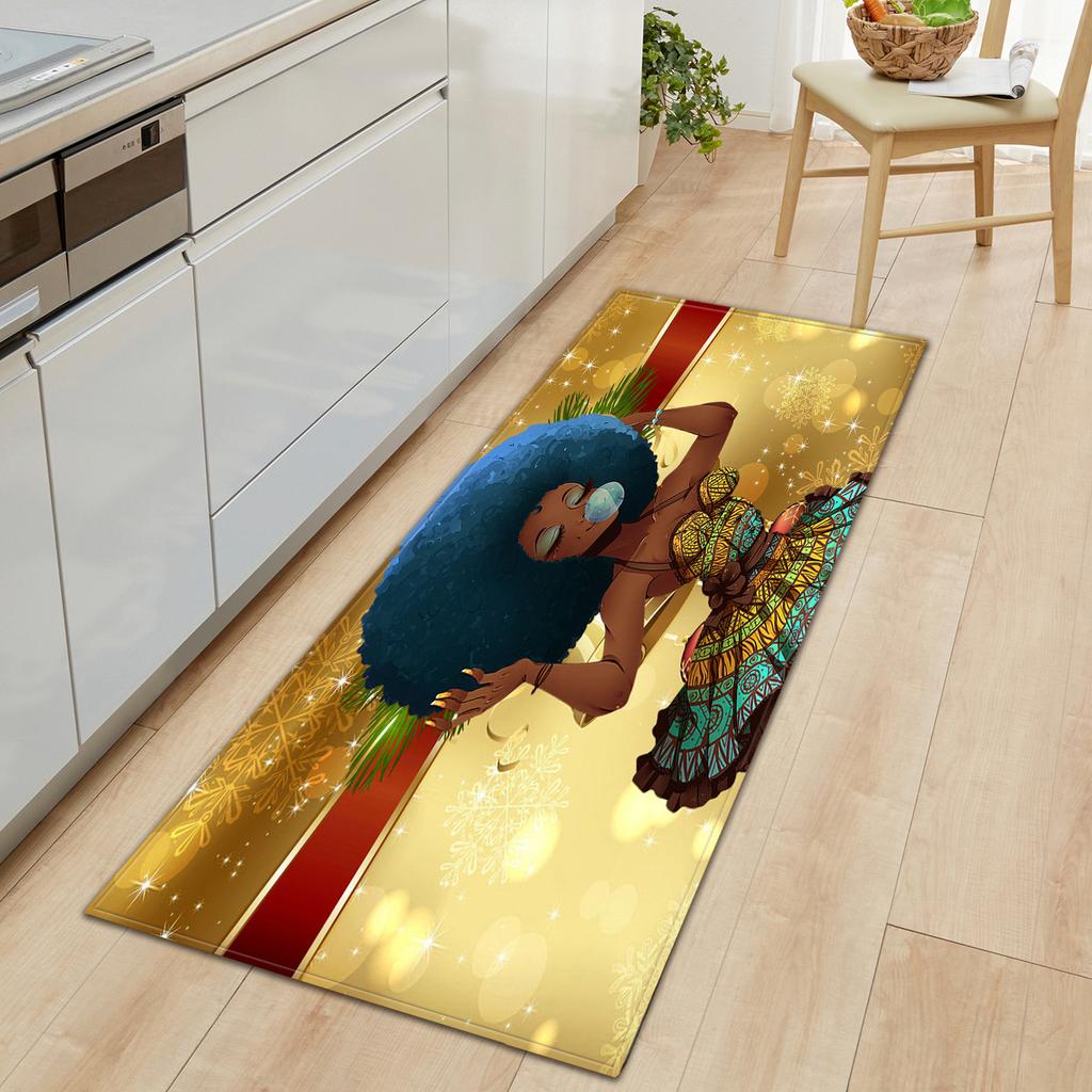 African Women'S Theme Carpet Long Floor Mat Doormat