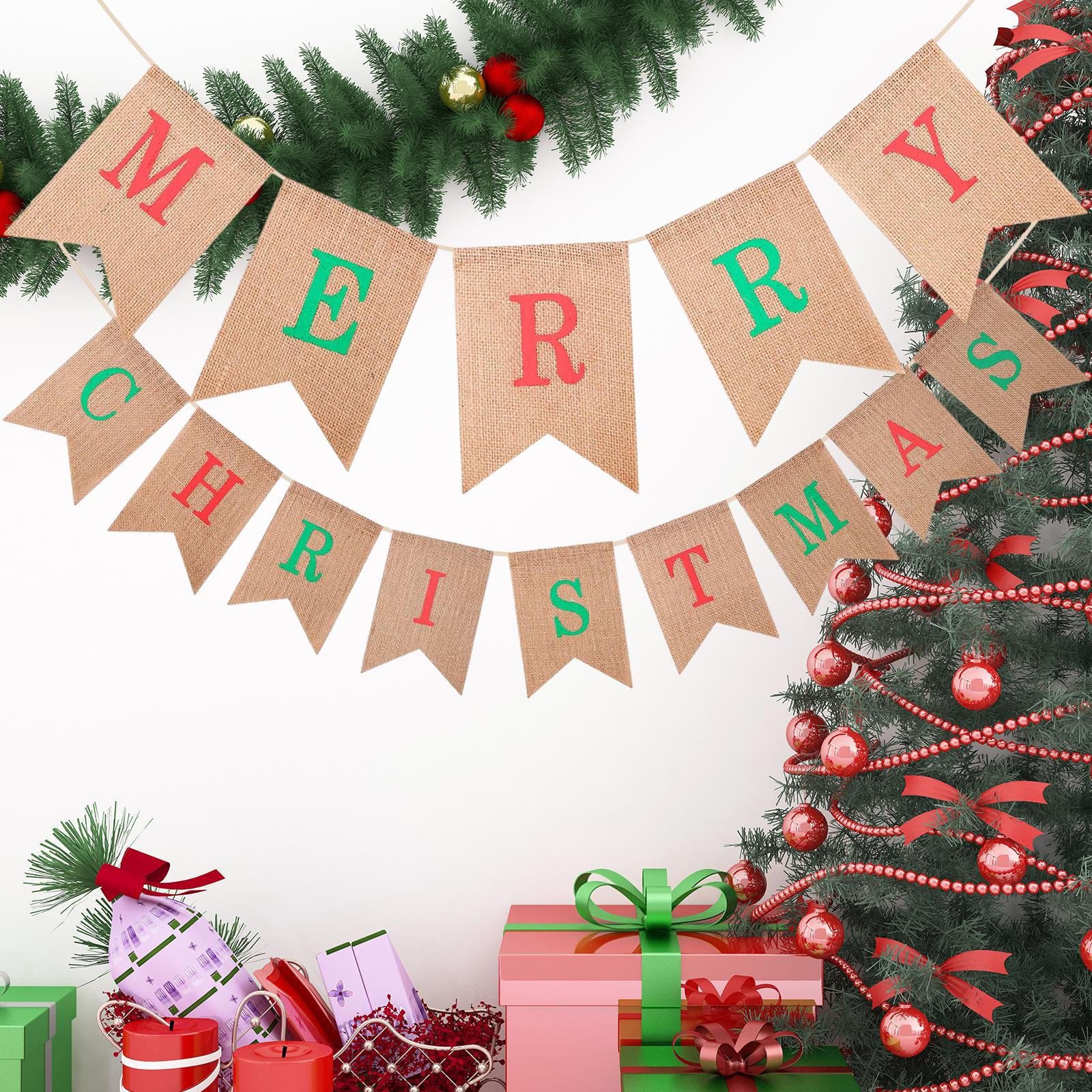 

Веселые рождественские баннеры, украшения, реквизит для фотографий своими руками, вытяните флаг, гирлянды для Style B