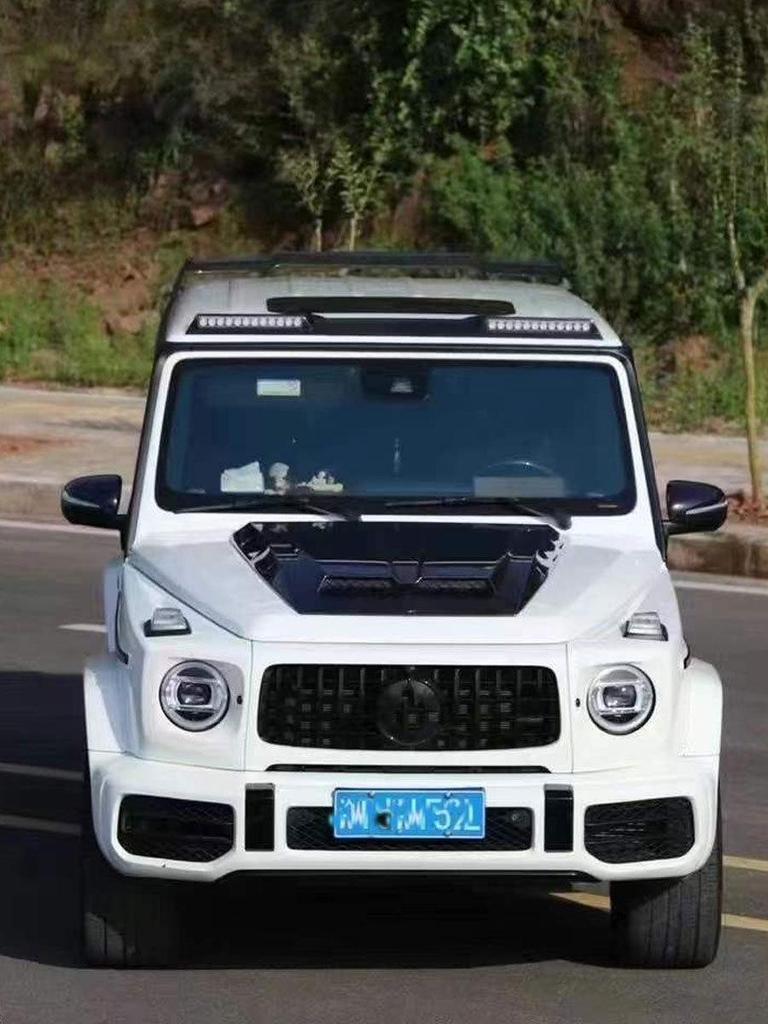 Mercedes-Benz G-Class W464 BS Style G63 Carbon Fiber Engine Hood Add-on, 2019-2025.