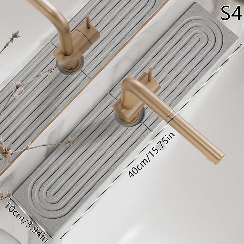 1 Pc Diatom Mud Water-absorbing Quick-drying Hard Mat Faucet Mat For Kitchen Sink Splash Guard Kitchen Bathroom Sink