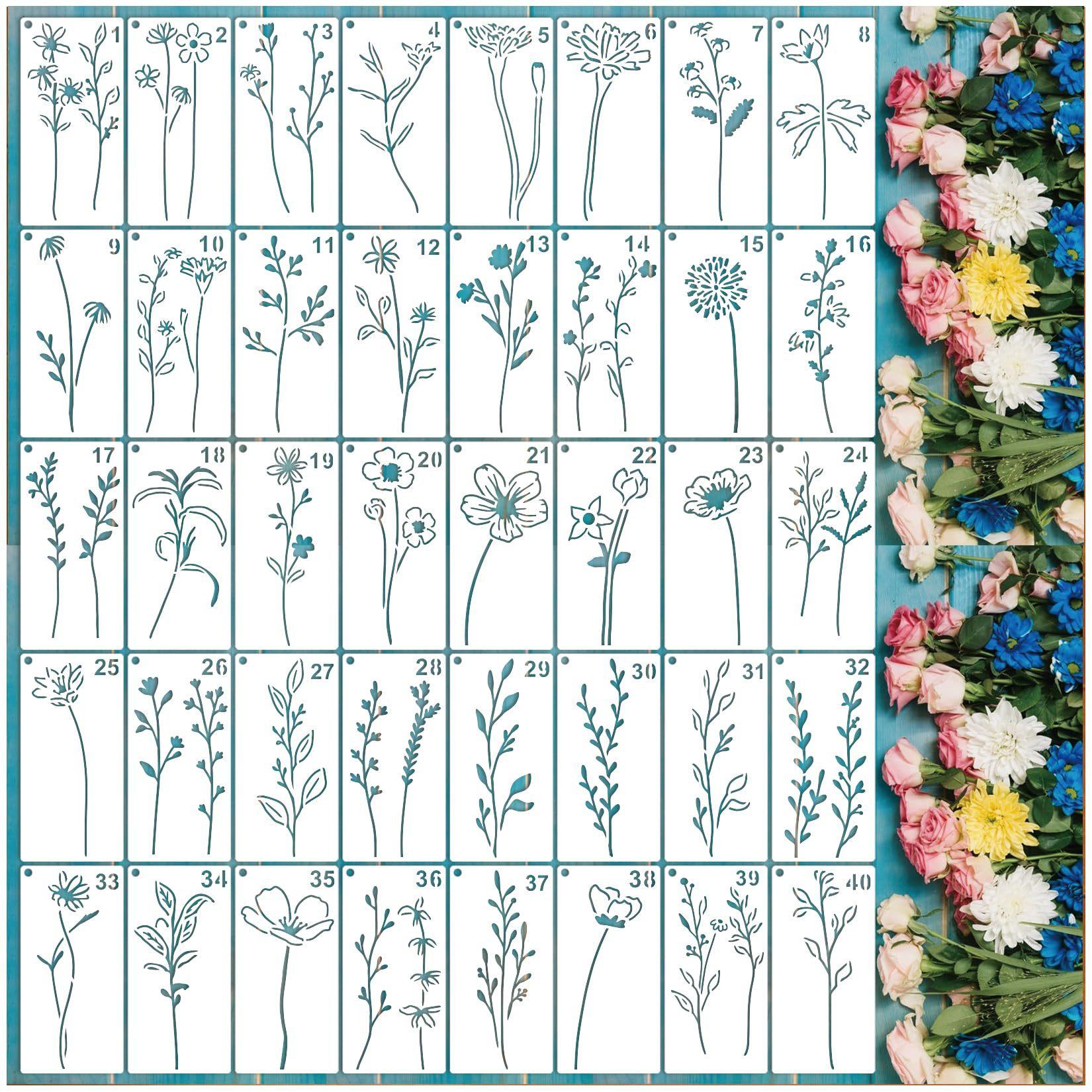 Klein Formaat, 3 * 3 Inch, Gemakkelijk Schoon te Maken, Dieren- en Insectenpatronen, Bloem DIY Hol Schilderij Sjabloon, Schildergereedschap, PET Decoratief Sjabloon
