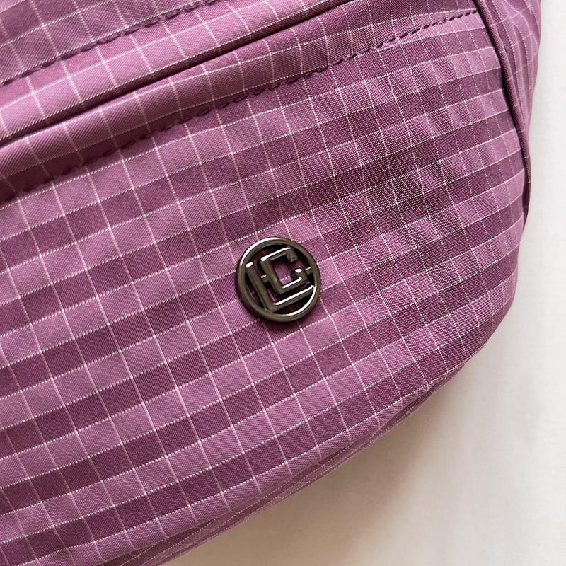Grid Pattern Waist Bag Multiple Pockets Fashionable Crossbody Bag for Women Street Style Accessory