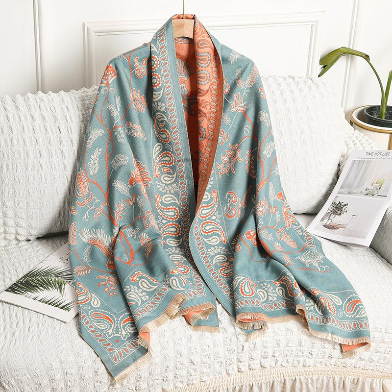 Scarf Women's Winter Warm Shawl Women's Autumn and Winter Cashmere Scarf Soft Waxy Air Conditioning Shawl Outer Scarf