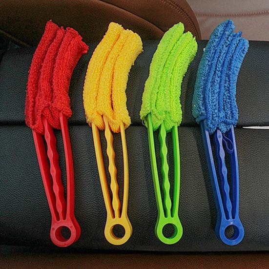 Dual-Head Car Vent Cleaning Brush with Soft Bristles Dashboard Interior Detailing Tool for Dust Removal Reusable Essential Auto Accessory