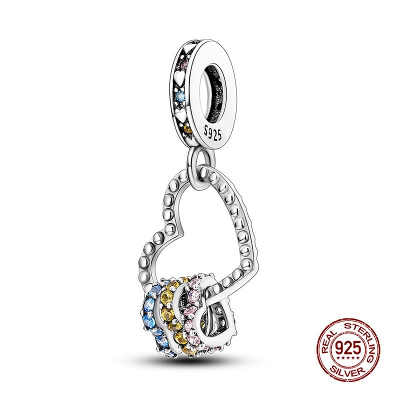 Original Charms Copper Good Life Heart Pendant Charm Beads Fits 3Mm Original Bracelets For Women Diy Fine Jewelry Gifts New