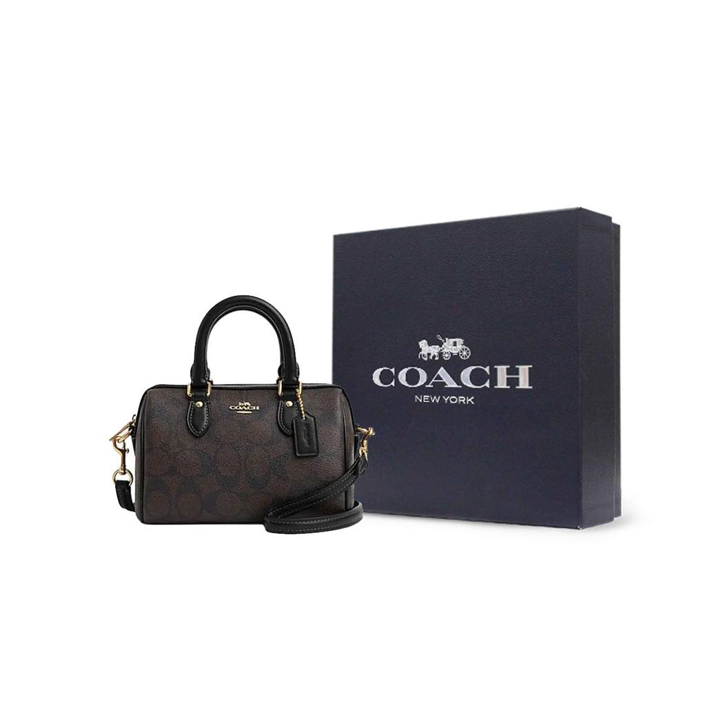 Coach Rowan 18 Classic Elegant Logo PVC Shoulder Crossbody Bag Women bags Brown Black CS183-IMAA8
