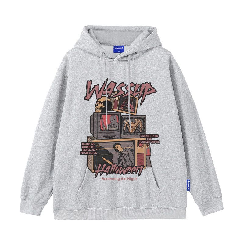 

Wassup American-Style Heavyweight Inkjet Hoodie for Men, Loose Casual Trendy Versatile Couple s Top Jacket for Autumn and Winter