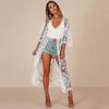 Women's Swimsuit Cover Up Kimono Dress Floral Lace Bikini Swimwear - PR