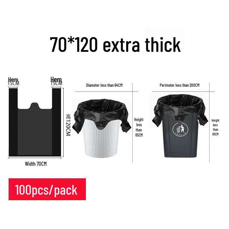 Verdikte Draagbare Zwarte Keuken Vuilniszakken - Duurzame Huishoudelijke Vuilniszakken in Veststijl