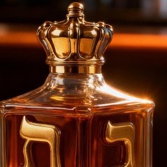 Chanukový karafa na whisky 2025 300ml Skleněná láhev se zlatým nápisem Sváteční dekorace domácího baru Židovský kulturní symbol Dárek