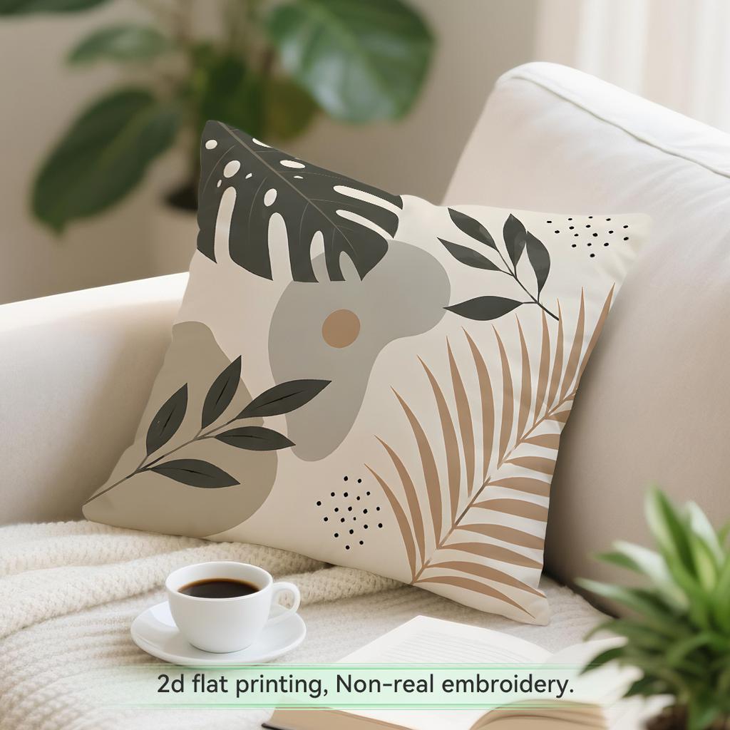 1pcs Modern Palm Leaf Monstera Cushions Pillowcase Polyester Cushion Cover Throw Pillow Pillowcover Home Car Sofa Decor