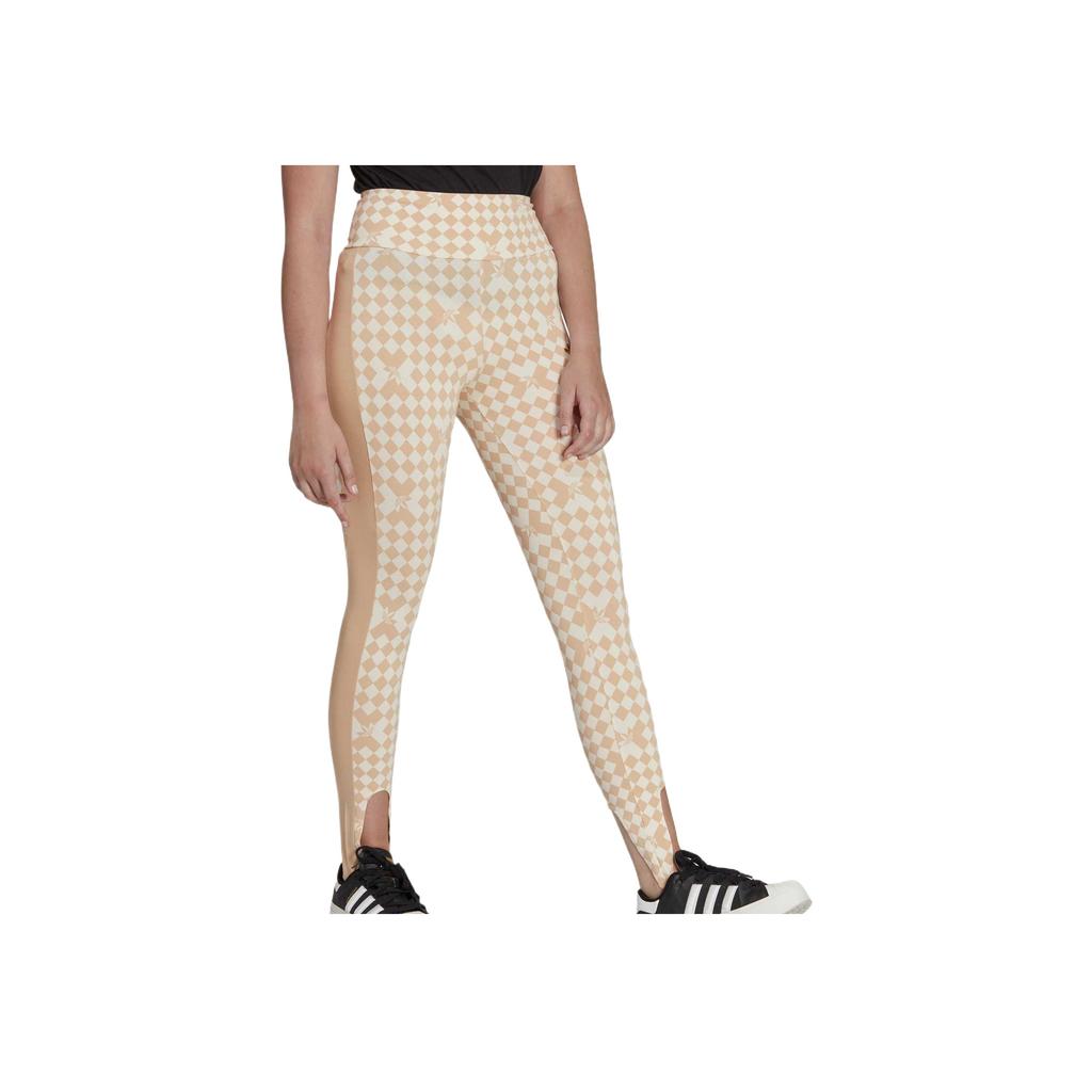 adidas Ski Chic Allover Print Tights Women Tights Yellow White IA3916