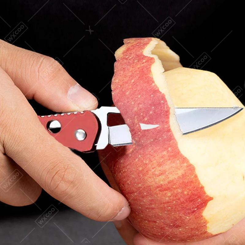 WXCOO Fruit Folding Knife Non-slip handle Kitchen Knife for Cooking Tools Multifunctional Fruit Pocket Knife Meat Cleaver