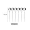 6Pcs White Silver Cutlery Set Stainless Steel Dinnerware Tableware Dessert Knife Forks Long Handle Spoon Coffee Spoons Flatware