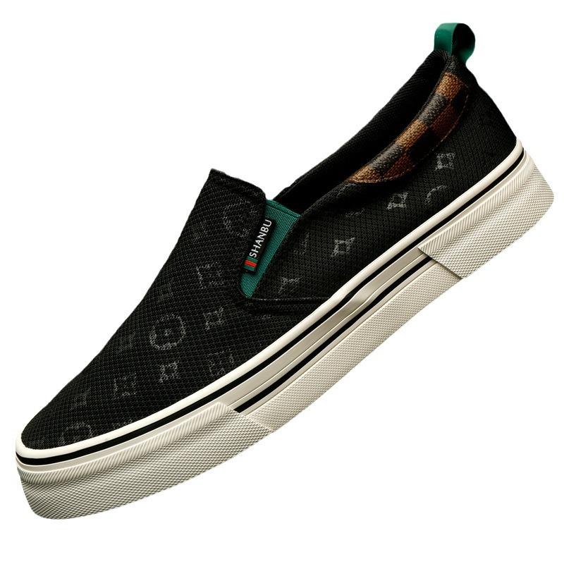 Flash step 24609 men's shoes summer thin breathable casual shoes Korean version fashion mesh trendy shoes lightweight soft-soled cloth shoes