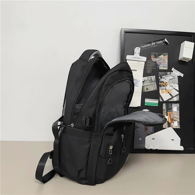 Waterproof Nylon Backpack for Teenage Girls, Large Capacity Student School Bag, Casual Laptop Daypack