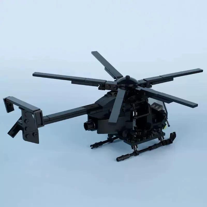 Little Bird Hubschrauber AH-6 MH-6 Flugzeug Montagemodell MOC Baustein Spielzeug Militärserie Ausstellungsstück Kinderspielzeug