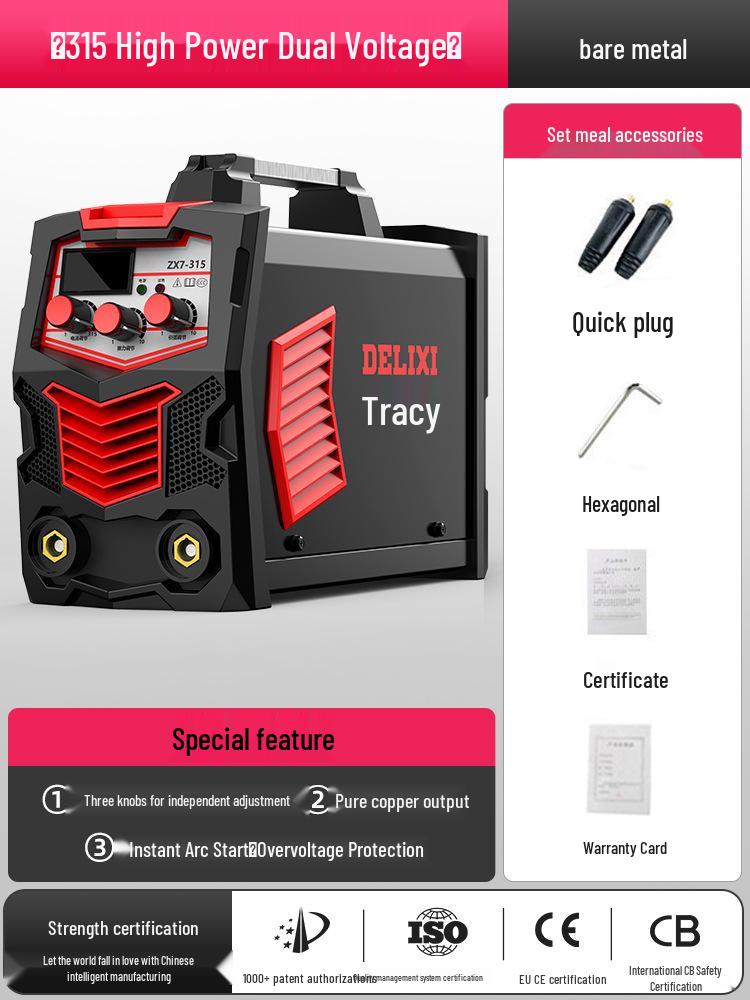 Delixi 315/400 Industrial Welder, Dual Voltage 220V/380V, Small All-Copper Automatic for Household & Industrial Use