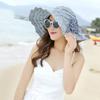 1 Pcs New Summer Sun Hats for Women Big Wave Brim Flower Sunshade Outdoor Beach Sunscreen Straw Hat Female Versatile Cap