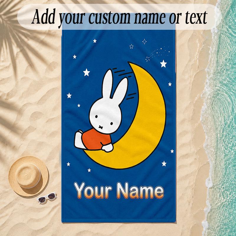 Beach TowelMiffy Custom Name Text Personalized Soft Towel for Beach Pool Indoor Home Decor Gift