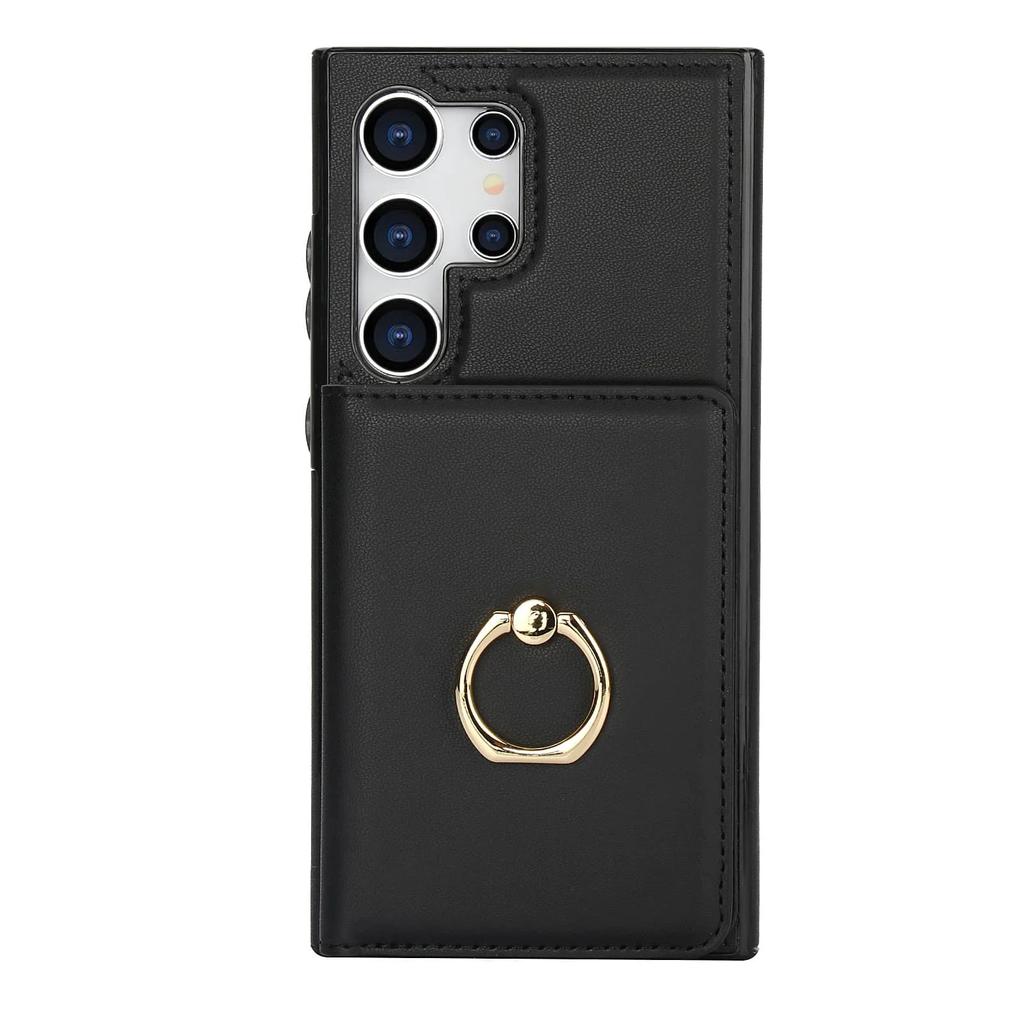 Wallet Case with Card Holder, 360° Rotation Ring Kickstand Magnetic Clasp for Samsung Galaxy S26 S25 S24/23/22/21 Ultra/Note 20