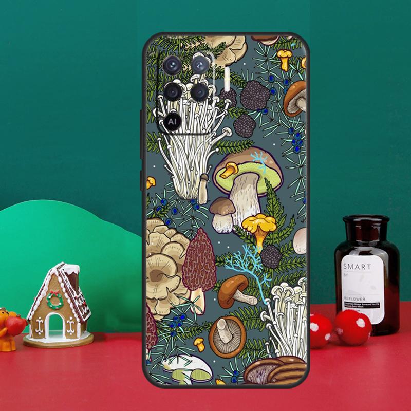 Mushroom Forest Case For Oppo A16 A76 A96 A17 A60 A40 A80 A98 A58 A78 A18 A38 A57 A74 A54 A94 A15 A5 A6 Pro