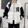 Men's Color-Block Print Baseball Jacket for Students