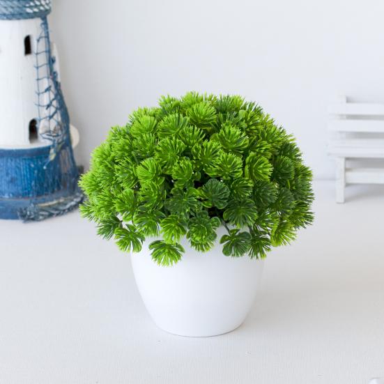 Plant Bonsai Easy Care Vivid UV-resistant Pretty Small Grass Plants Pot Ornament for Wedding
