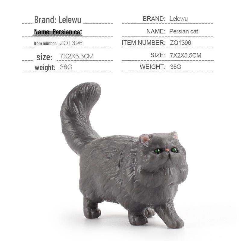 Children's Black and White Kitten Simulation Set - Toy Cat Figurine