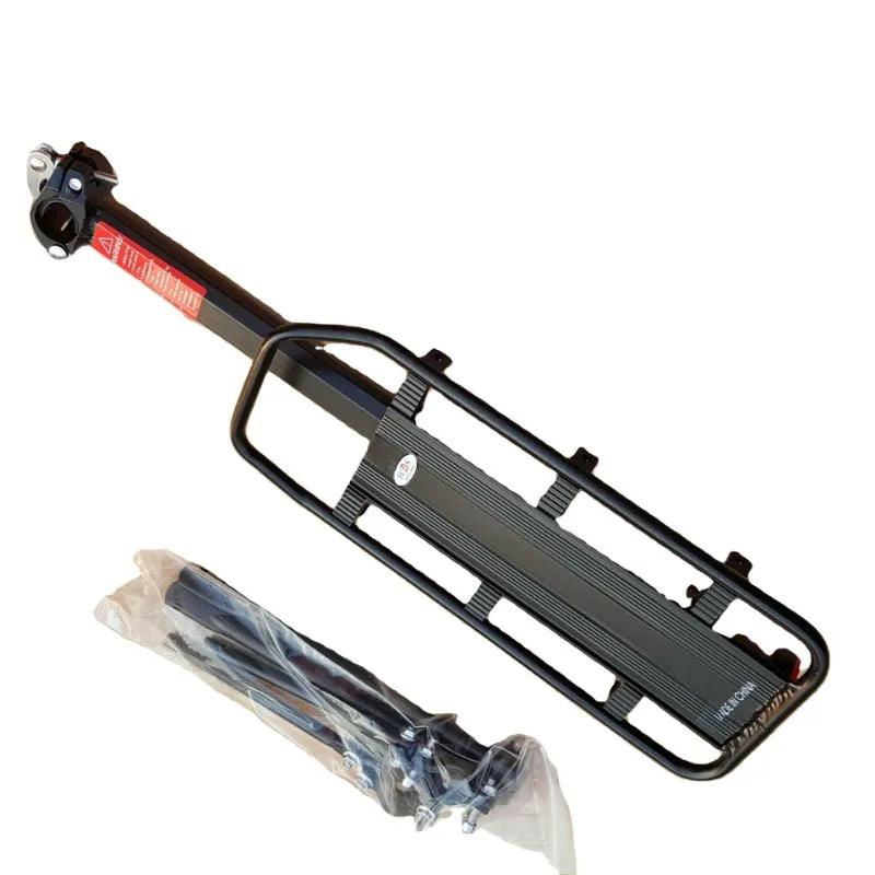 Bike Luggage Rack Adjustable Back Seat Rack Quick Release Mountain Bike Luggage Rack with Reflective Plate Bicycle Accessories