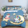 Cute Flowers Rainbow Unicorn Couple Bedding Set Pink Hearts Duvet Cover Pillowcase For Girls Bedroom Decor