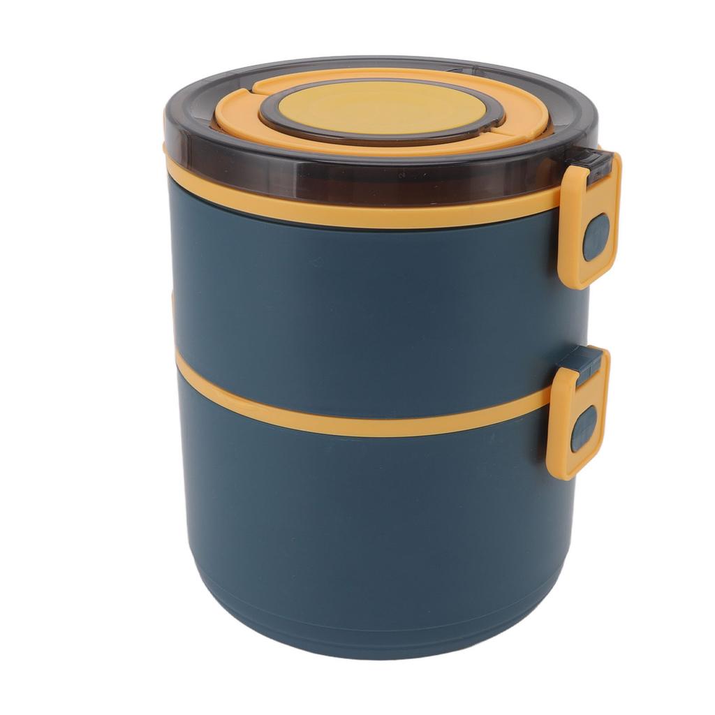 Stackable Lunch Box 1600ml Dual Layers Stainless Steel BPA Free Heat Preservation Durable Bento Box for Office Travel