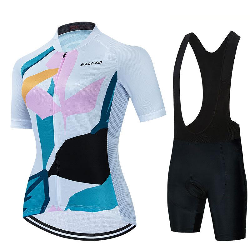 2026 Новый женский велосипедный костюм Летняя велосипедная майка с коротким рукавом Тур де Франс Дышащий костюм для горного велосипеда Комплект XS