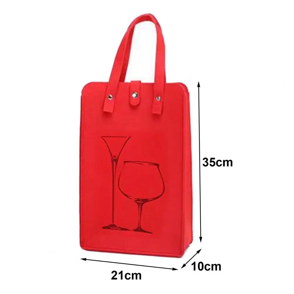 Filz Weinflaschentasche Doppelflaschen Hohe Tragfähigkeit Handheld Getränkeverpackung Handtasche Geschenkverpackung Aufbewahrungsbeutel Weintragetasche