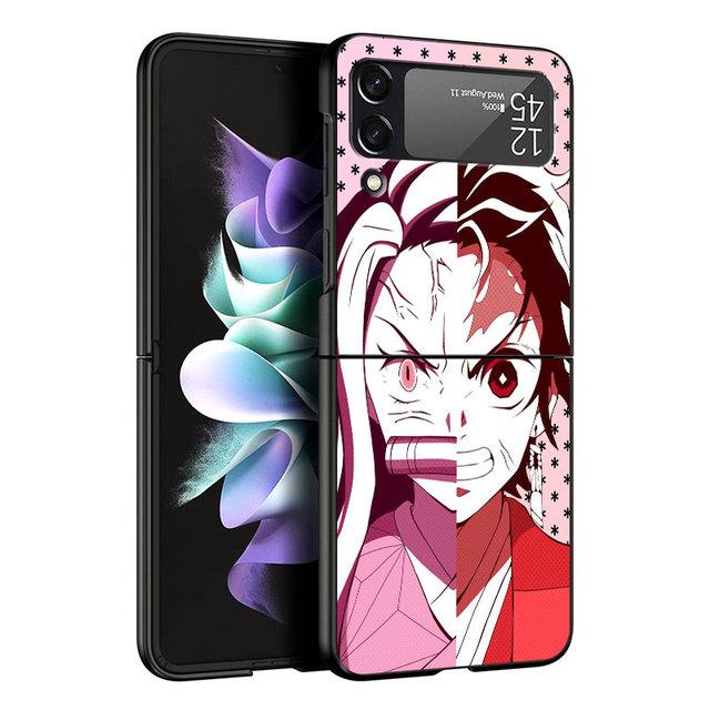 Cover Per Samsung Galaxy Zflip3 Zflip Z Flip 3 5g Z Flip 4 Flip3 Zflip4 Zflip Cover Rigida in PC Stampa a Colori Demon Slayer