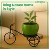 Cycle-Shaped Metal Plant Stand for Indoor & Outdoor Use, Metal Cycle Flower Vase, Decorative Iron Planter Pot Holder for Flowers