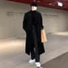 Men's Korean Style Mid-Length Over-the-Knee Wool Coat - Thick, Loose, Trendy Winter Windbreaker